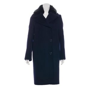 Navy Acne Era Wool Great Coat 34